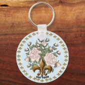 Porte-clés Fleur De Lis Roses (Recto)