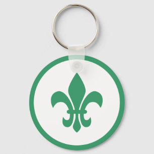 Porte-clés Fleur de Lis verte