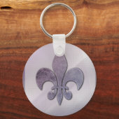 Porte-clés Fleur de lis violet et gris (Recto)