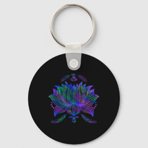 Porte-clés Fleur de lotus aquarelle jolie yoga