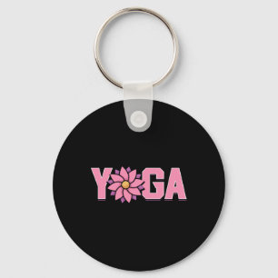 Porte-clés Fleur de lotus de yoga minimaliste simple