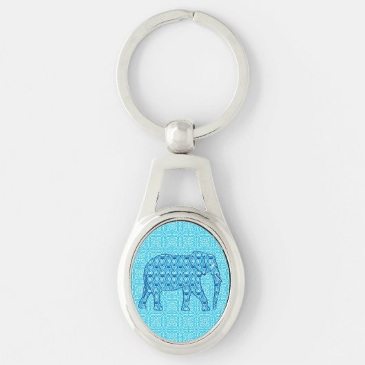 Porte-clés Fleur de lotus éléphant - turquoise (Devant)
