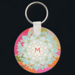 Porte-clés Fleur de Lotus en floraison Porte - clé monogramme<br><div class="desc">Magnifiquement illustré dans un arc-en-ciel de couleurs. Personnalisez facilement avec votre initiale - même choisissez votre couleur de police désirée.</div>