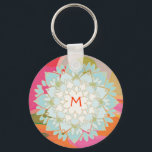 Porte-clés Fleur de Lotus en floraison Porte - clé monogramme<br><div class="desc">Magnifiquement illustré dans un arc-en-ciel de couleurs. Personnalisez facilement avec votre initiale - même choisissez votre couleur de police désirée.</div>