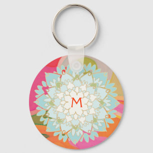 Porte-clés Fleur de Lotus en floraison Porte - clé monogramme