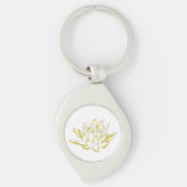 Porte-clés Fleur de lotus jaune Boho accessoires femmes (Devant)