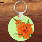 porte-clés fleur de lys dorée avec nom (Recto)