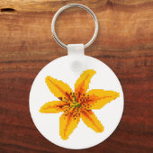 Porte-clés Fleur de lys jaune pixelisée (Recto)