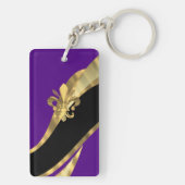 Porte-clés Fleur de lys violet et or (Dos)