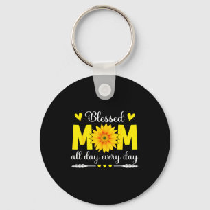 Porte-clés Fleur de maman bénie tous les jours Maman Fête des