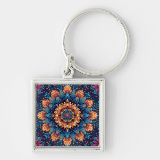 Porte-clés Fleur de mandala Style d'art numérique-23907 (Devant)