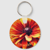 Porte-clés Fleur de marguerite orange personnalisée (Recto)