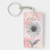 Porte-clés Fleur de marguerite rose pâle délicate (Devant)