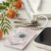 Porte-clés Fleur de marguerite rose pâle délicate (Devant droit)