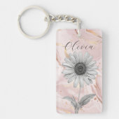 Porte-clés Fleur de marguerite rose pâle délicate (Devant)