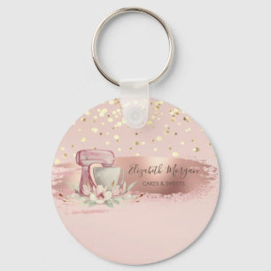 Porte-clés Fleur de mélange, Confettis dorés, Coup de pinceau