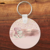 Porte-clés Fleur de mélange, Confettis dorés, Coup de pinceau (Recto)