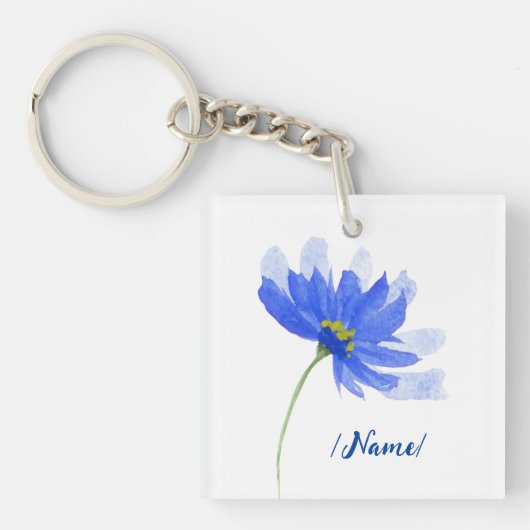 Porte-clés Fleur de naissance Cornflower cadeau de vacances (Devant)