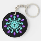 Porte-clés Fleur de néon pourpre et turquose (Dos)