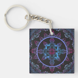 Porte-clés Fleur de nuit Mandala