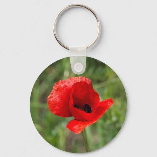 Porte-clés Fleur de pavot rouge sauvage (Recto)