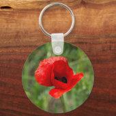 Porte-clés Fleur de pavot rouge sauvage (Recto)