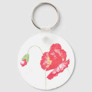 Porte-clés Fleur de pavot sauvage