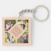 Porte-clés Fleur de pêche douce Script kaléidoscopique Meille (Dos)