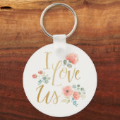 Porte-clés Fleur de plaisir blanc | Je nous aime (Recto)