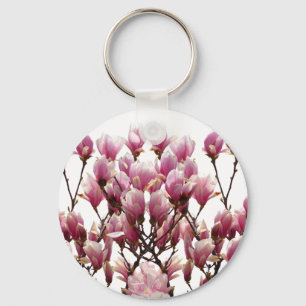 Porte-clés Fleur de printemps rose florissante Magnolias
