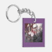 Porte-clés Fleur de prune violette (Devant gauche)
