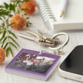 Porte-clés Fleur de prune violette (Devant Droit)