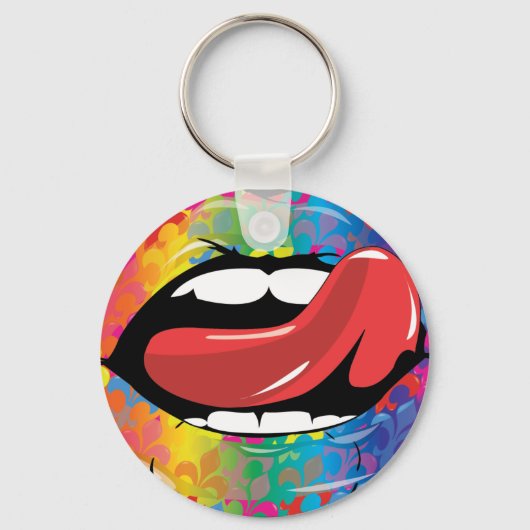 Porte-clés Fleur De Rainbow Licking Lips (Recto)