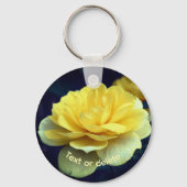 Porte-clés Fleur de rose jaune personnalisée (Verso)