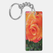 Porte-clés Fleur de rose orange (Devant gauche)