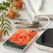 Porte-clés Fleur de rose orange (Devant droit)
