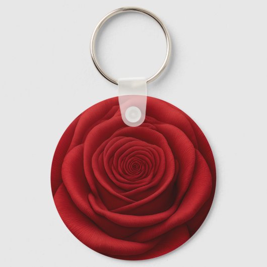 Porte-clés - Fleur de rose rouge (Recto)