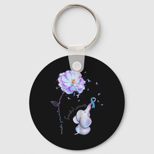 Porte-clés Fleur de sensibilisation à la prévention du suicid (Recto)