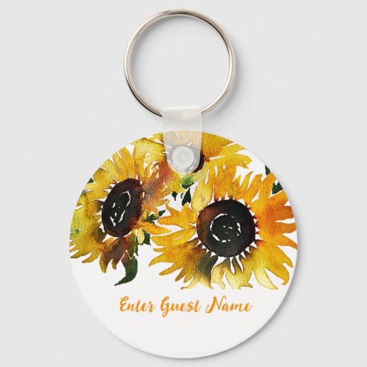 Porte-clés Fleur de soleil brillant fabuleux 50 ans (Recto)