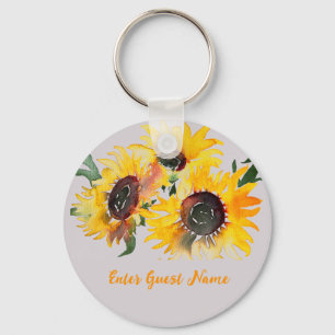 Porte-clés Fleur de soleil brillant fabuleux 50 ans