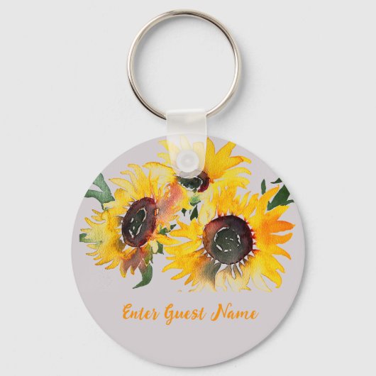 Porte-clés Fleur de soleil brillant fabuleux 50 ans (Recto)