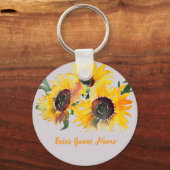 Porte-clés Fleur de soleil brillant fabuleux 50 ans (Recto)