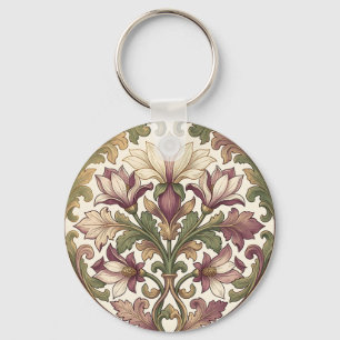 Porte-clés Fleur de style victorien ornée de couleur pourpre 