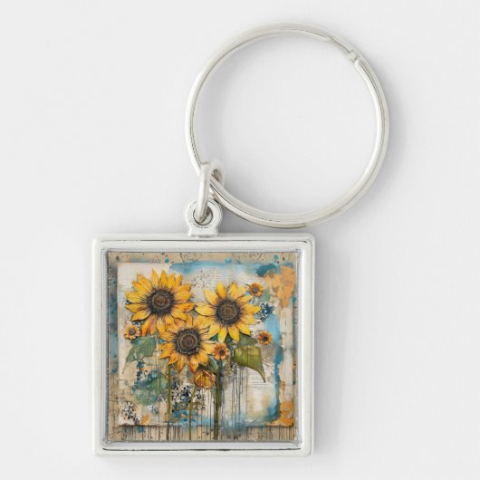 Porte-clés Fleur de tournesol Fleur sauvage Conception de méd (Devant)