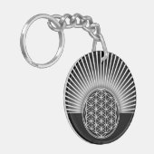Porte-clés Fleur de vie / Blume des Lebens - blanc plat (Devant gauche)