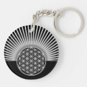 Porte-clés Fleur de vie / Blume des Lebens - blanc plat (Dos)