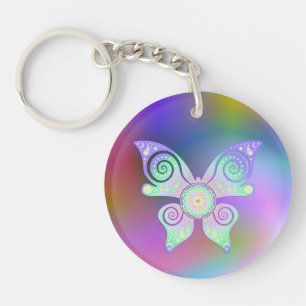 Porte-clés Fleur de vie / Blume des Lebens - papillon
