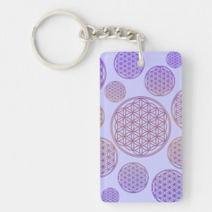 Porte-clés Fleur de vie / Blume des Lebens - Violet motif
