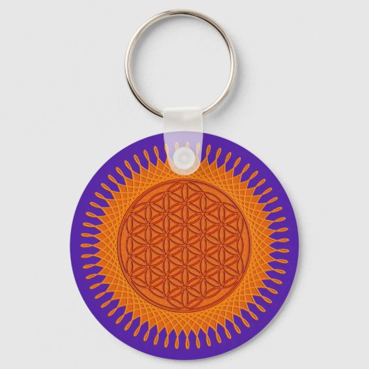 Porte-clés Fleur de Vie / design ensoleillé (Recto)