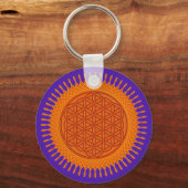 Porte-clés Fleur de Vie / design ensoleillé (Recto)